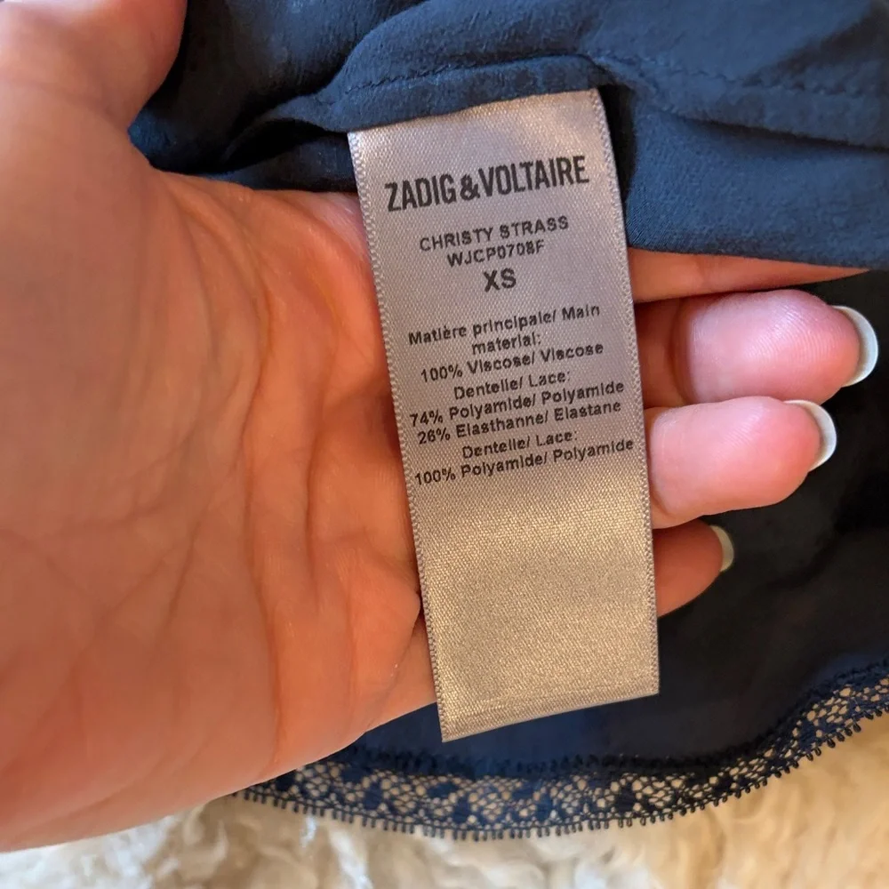 Zadig & Voltaire Black Lace Detail Top - Picture 5 of 5